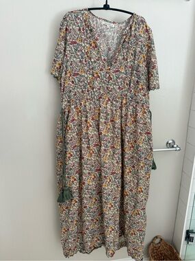 Baybala Floral V-Neck Midi Dress in Multi Floral